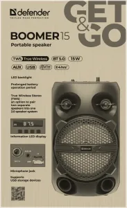 Defender - Sistem audio portabil Boomer 15