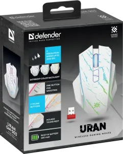 Defender - Mouse pentru jocuri fără fir Uran GM-503