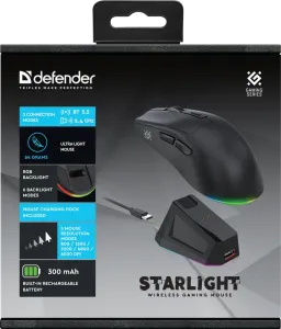 Defender - Mouse pentru jocuri fără fir Starlight GM-186