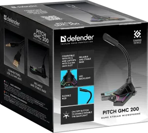 Defender - Microfon pentru streaming Pitch GMC 200