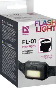 Defender - Lanterna frontală de cap FL-01, COB, 3 modes