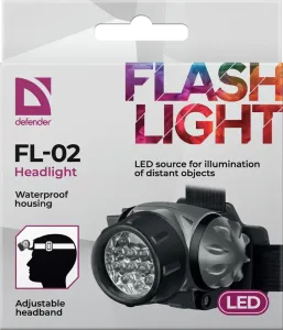 Defender - Lanterna frontală de cap FL-02, LED, 3 modes