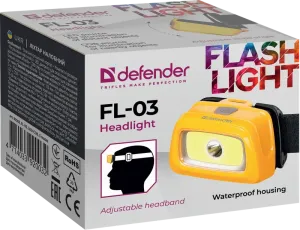 Defender - Lanterna frontală de cap FL-03, LED+COB, 3 modes